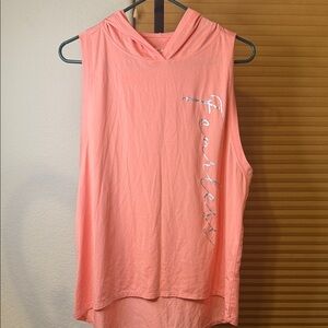 Women’s Fearless Pink Sleeveless Hoodie Top Size L